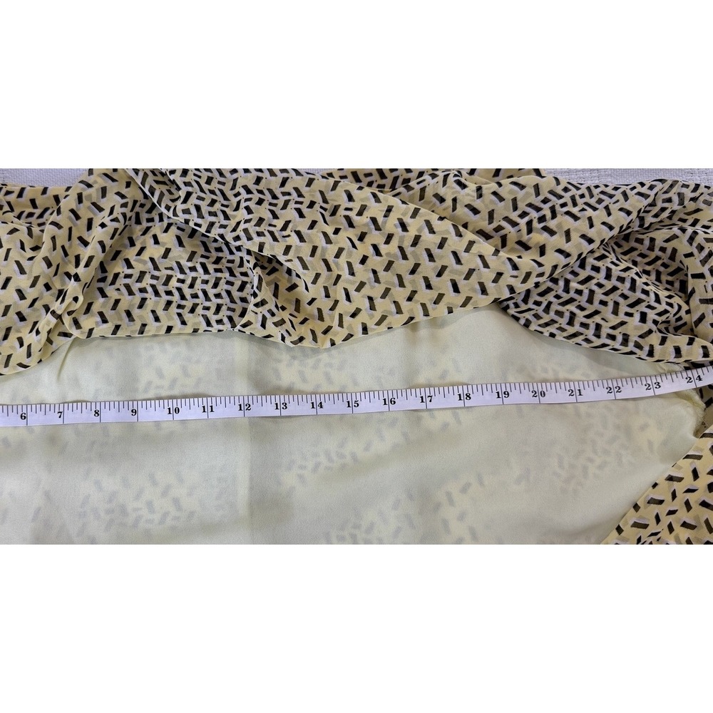 INC International Concepts Skirt Flowy Size 12‎ Yellow Geometric A-Line Lined - Picture 8 of 8